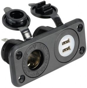 Çiftli USB Soketi ve Çakmak Soketi