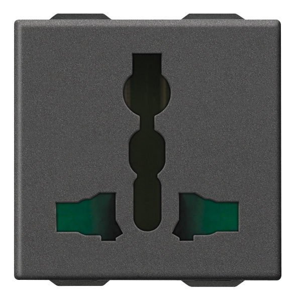 Vimar Neve Up 09257.CM 2P+E13A Sıcury Çok Standartlı Karbon Siyah