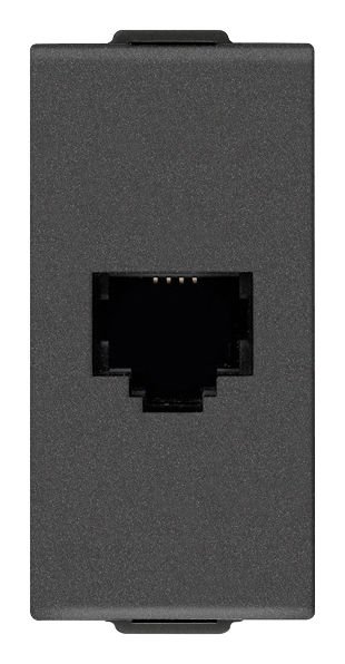 Vimar Neve Up 09320.CM Telefon Soketi RJ11 6/4 Karbon Siyah