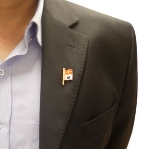 Altın kaplama ve mineli rozet