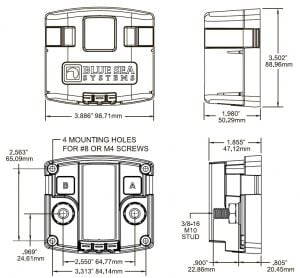 Blue Sea Systems Otomatik Şarj Rölesi 12/24 V 120 Amper