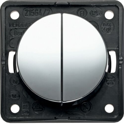 Berker İntegro Krom İkili Anahtar 56X56 MM