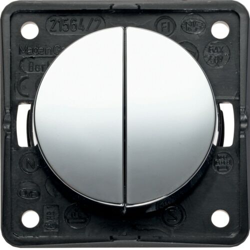 Berker İntegro Krom İkili Anahtar 56X56 MM