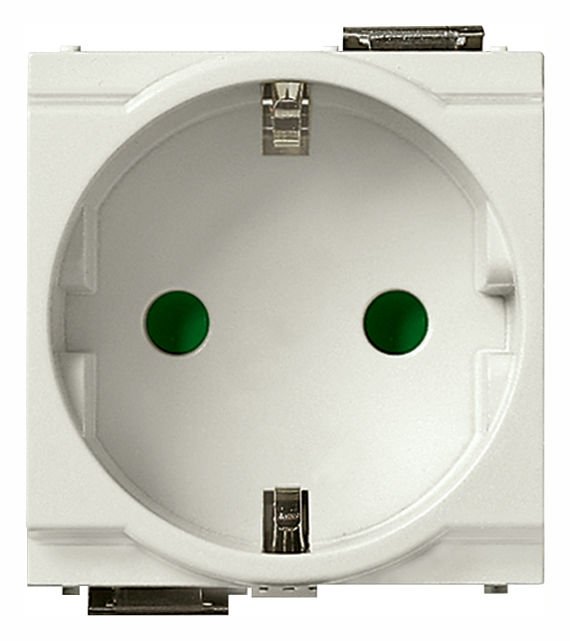 Vimar İdea 17038.B Tekli Kasa İçin Topraklı Priz Beyaz