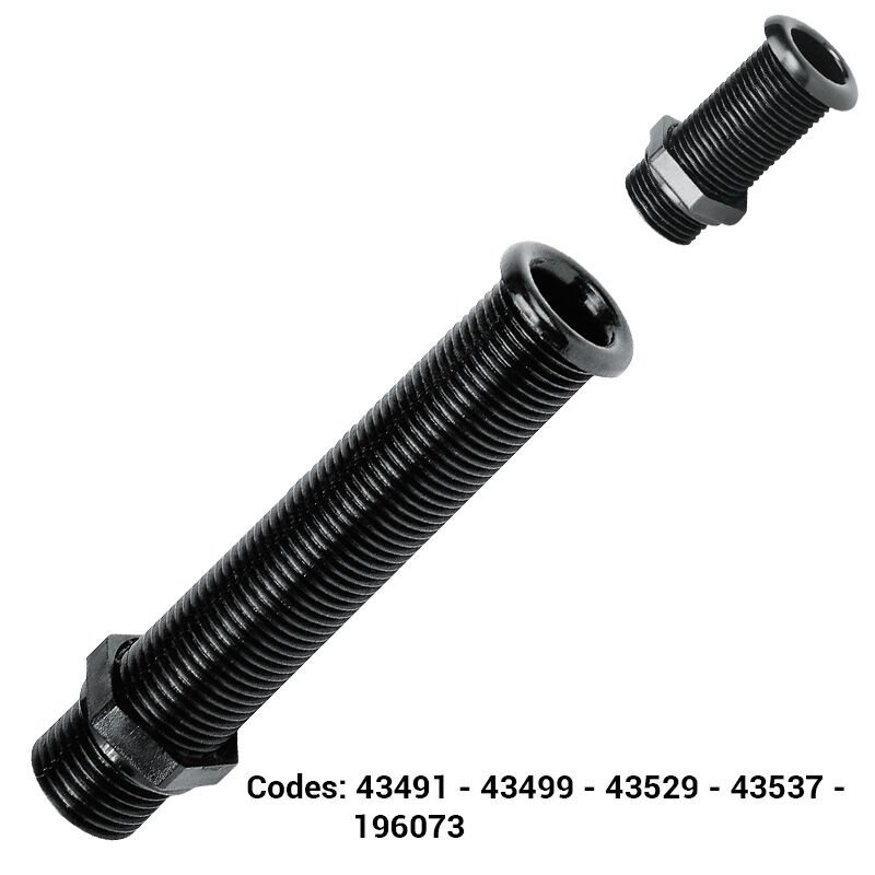 Thru-Hull Stand.Flange, 3/4'',Int.Ø15mm, L153mm,White