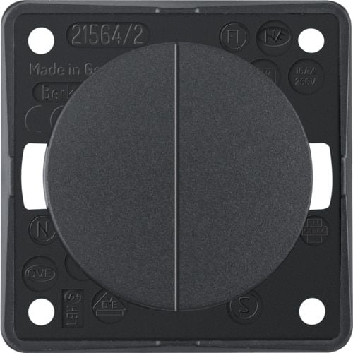 Berker İntegro Komütatör İkili Antrasit Anahtar 56x56 mm