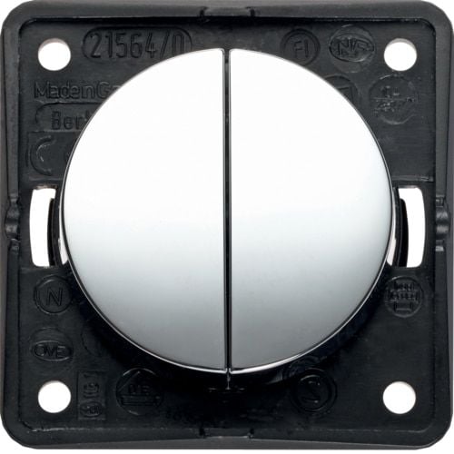 Berker İntegro Yaylı İkili Krom Anahtar 56x56 mm