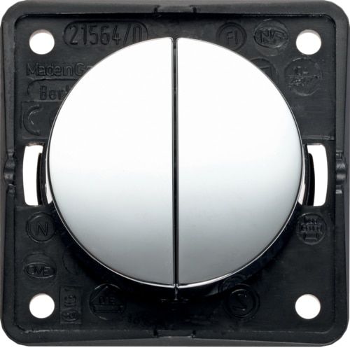 Berker İntegro Yaylı İkili Krom Anahtar 56x56 mm