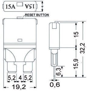 Resetlenebilir ATO/ATC Tip Sigorta 5 Amp