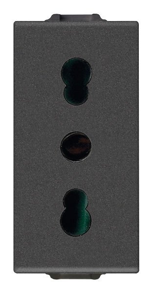 Vimar Neve Up 09203.CM 2P+E 16A P17/11 Priz Karbon Siyah