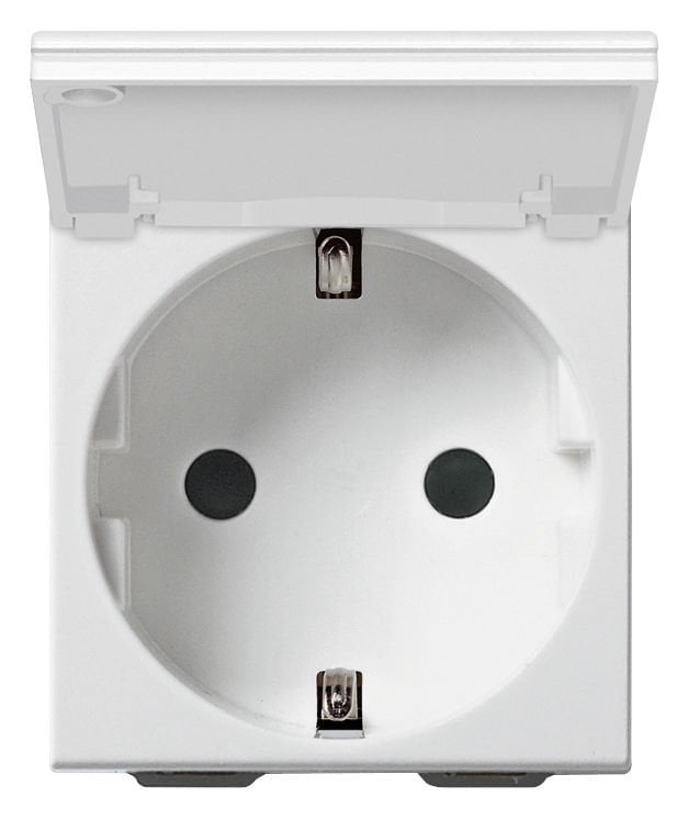 Vimar Neve Up 09208.C 2P+E 16A DE Kapaklı Topraklı Priz Beyaz