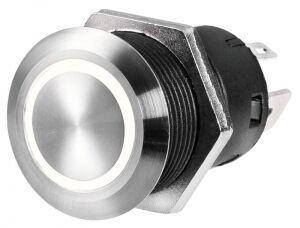 Paslanmaz Çelik Anahtar 12 V Led Beyaz (Aç)-Kapa (Anlık)