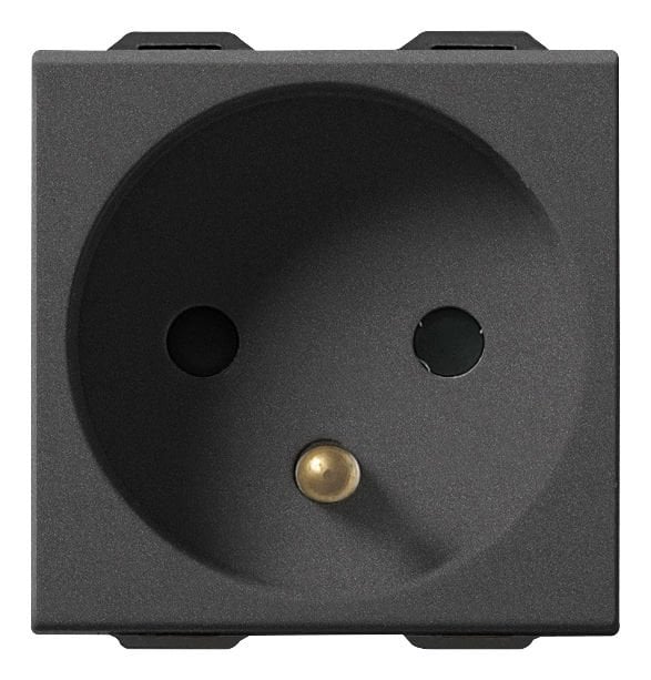 Vimar Neve Up 09212.CM 2P+E 16A Fransız Standardı Priz Karbon Siyah