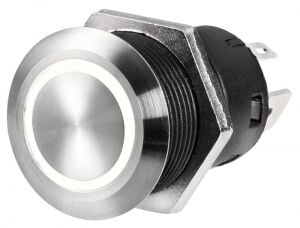 Paslanmaz Çelik Anahtar 12 V Led Kırmızı (Aç)-Kapa (Anlık)