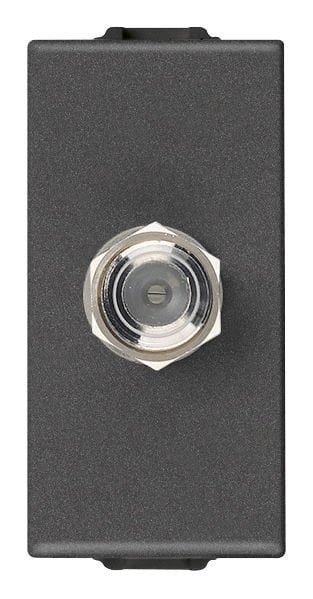 Vimar Neve Up 09318.CM F Tipi Tv Priz Karbon Siyah