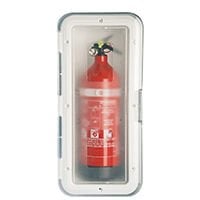 Storage Case f/Fire Exting. w/Trans.Door, 2kg,White