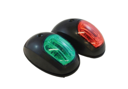 Seyir Feneri 12 V - Led  İskele + Sancak Plastik Siyah