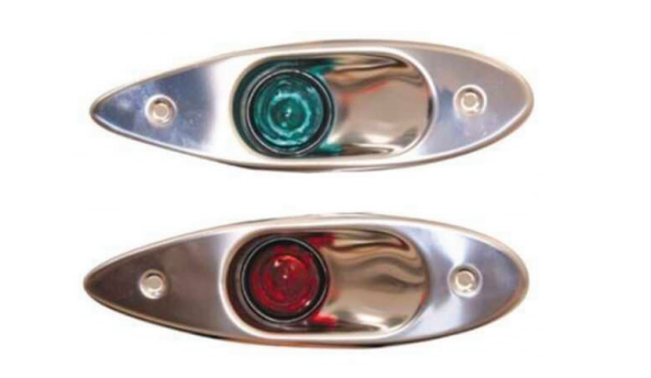 Gömme Seyir Feneri 12 V - Led İskele + Sancak Krom Takım