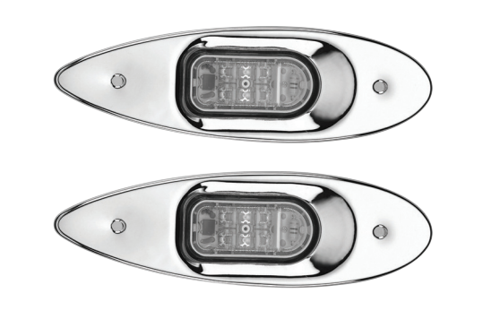 Burun Seyir Feneri 12 V - Led İskele + Sancak Gömme Krom Takım