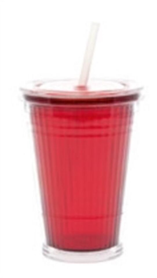 Gimex büyük bardak, pipetli kırmızı