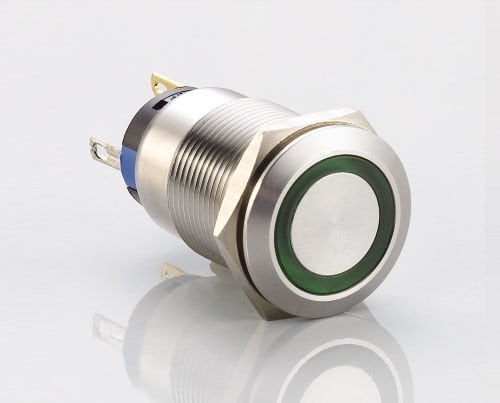 Tron Metal Buton Yaylı Ledli Sarı 19 mm 6-24 V DC J19-272-YD