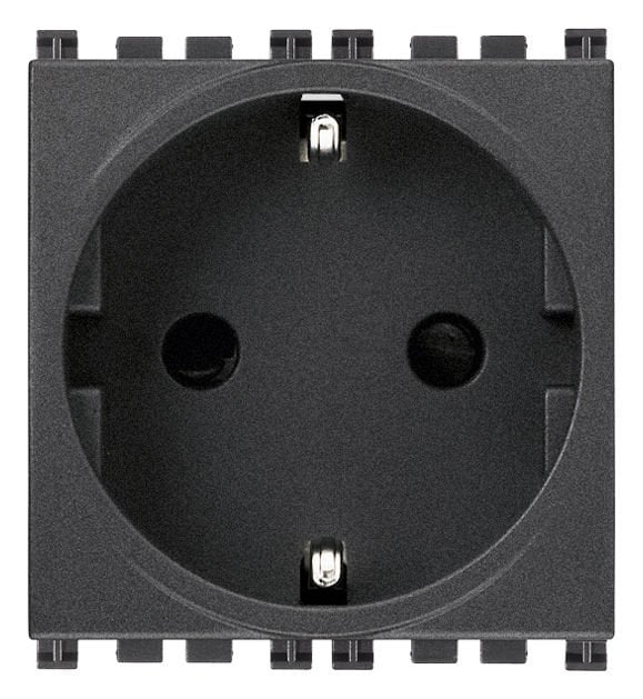 Vimar Arke 19208 2P+E 16A Alman Standardı Sıcury Topraklı Priz Füme