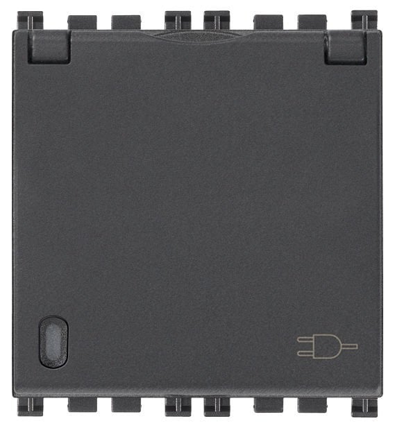 Vimar Arke 19212.C 2P+E 16A Fransız Sıcury Priz +Kapak Gri