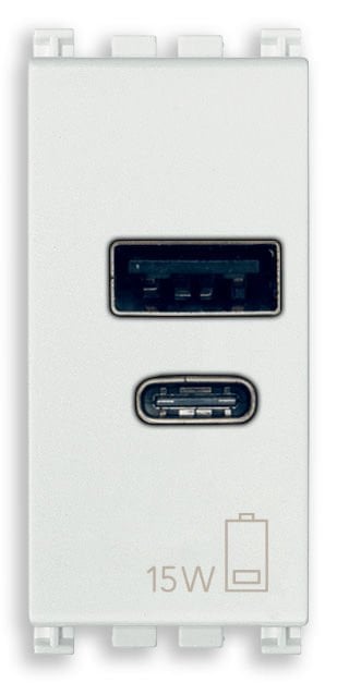 Vimar Arke 19292.AC.15.B A+C USB Prizi 15W 5V 1M Beyaz