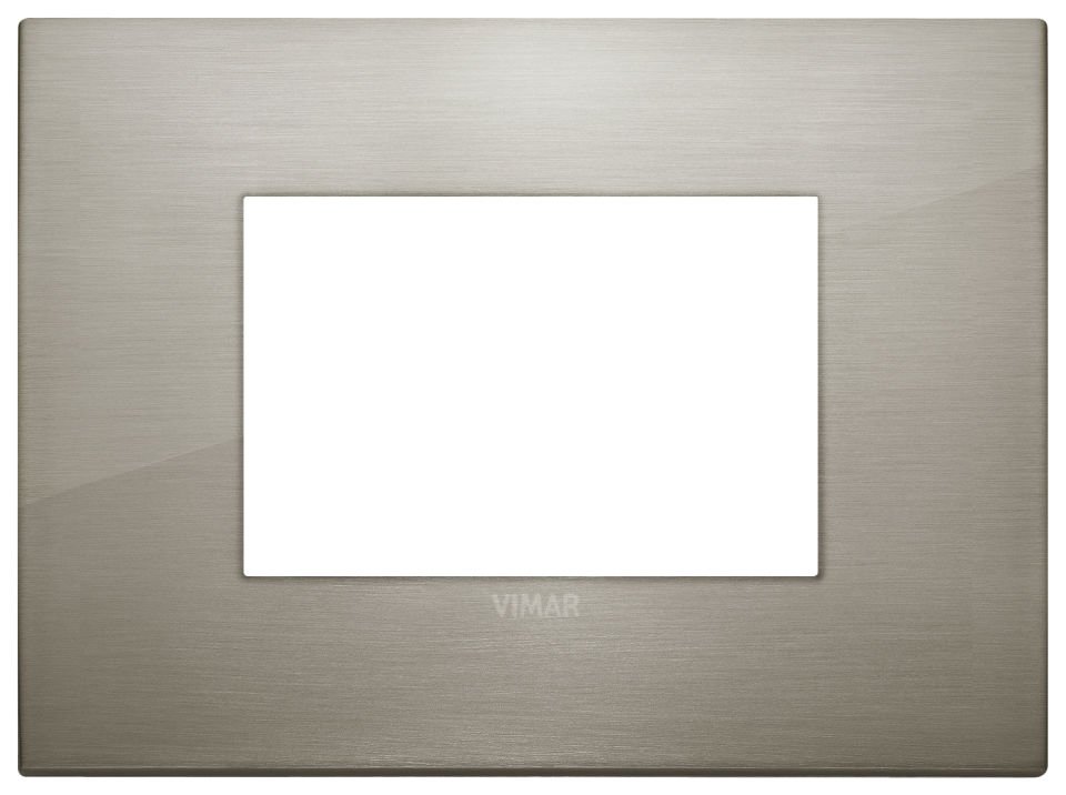 Vimar Arke 19653.08 3M Klasik Çerçeve Metalik Fırçalanmıs İnox