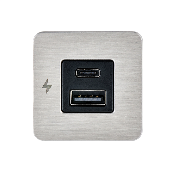 TILE-USB-A/USB-C ŞARJ SOKETİ, PASL. ÇERÇEVE