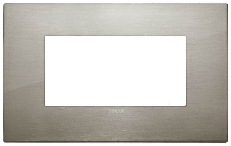 Vimar Arke 19654.08 4M Klasik Çerçeve Metalik Fırçalanmış Inox