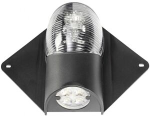 Kombine Pruva Feneri-Güverte Aydınlatma Lambası 12/24 Volt Siyah