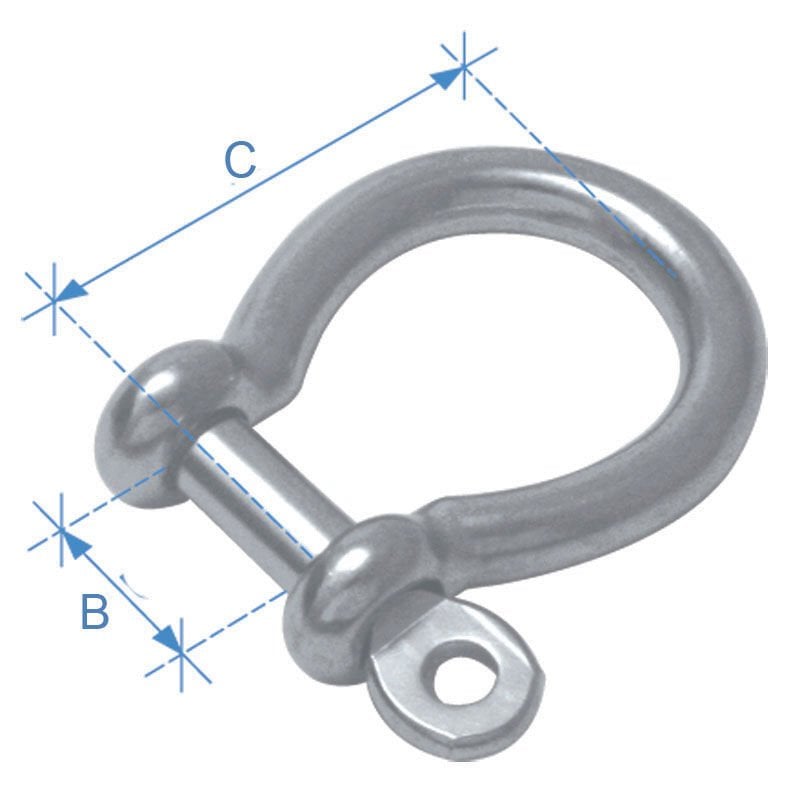 ANCHOR SHACKLE, TYPE AISI 316 DIAM 12MM