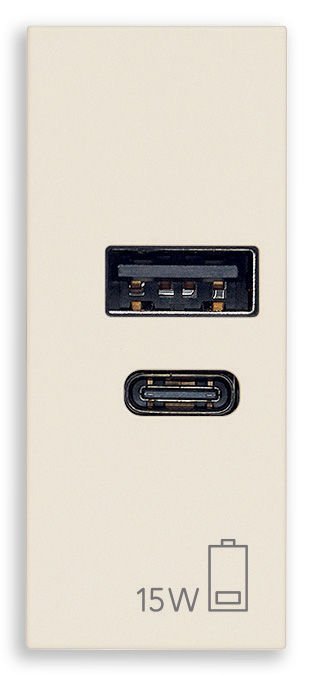 Vimar Linea 30292.AC15C A+C USB Prizi 15W 5V 1M Kanvas