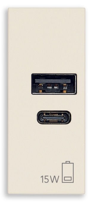Vimar Linea 30292.AC15C A+C USB Prizi 15W 5V 1M Kanvas
