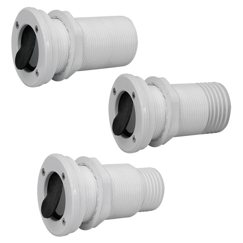 Thru-Hull Ø55mm w/Non-Ret.Valve, f/Hose Ø50mm,White