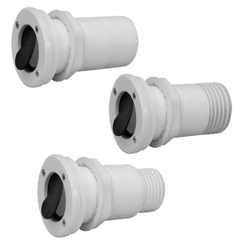 Thru-Hull Ø55mm w/Non-Ret.Valve, f/Hose Ø50mm,White