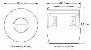 Hella Marine NaviLED Üç Renkli, Demir Fenerli Seyir Feneri