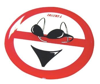 Silikon Etiket 80Mm No Swimsuits