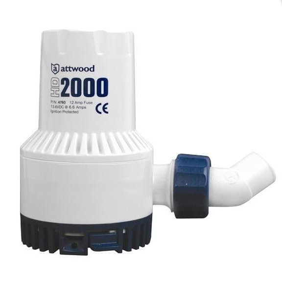 Attwood Ağır Hizmet Sintine Pompası 2000 GPH 12V