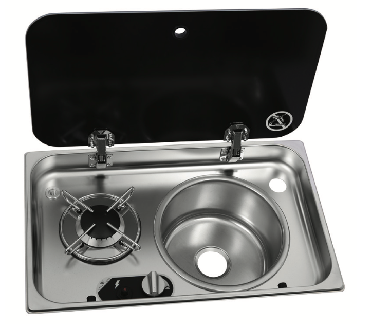 Navy Load Cam Kapaklı Ocak ve Sağ Evye NL24001