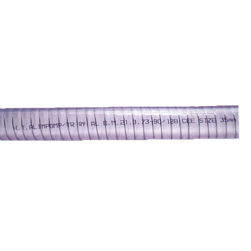 Sıvı Atık-Su Transfer Hortumu , PVC, Beyaz, Çelik Telle Güçlendirilmiş Ø13mm, 1/2''