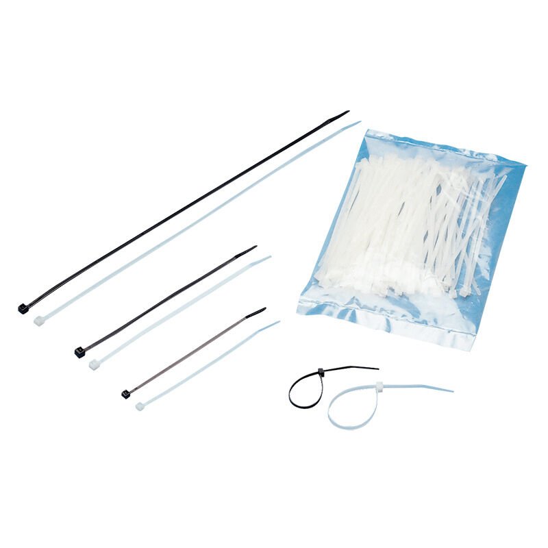 Plastic Ties 200x5mm max D.51mm, 100 pcs, White