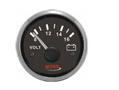 Voltmetre Siyah 24 V   Ø: 55 mm