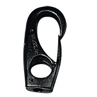 Snap Hook w/Eye Ø12x58mm, f/Ø8mm Cord, Polyam. Black