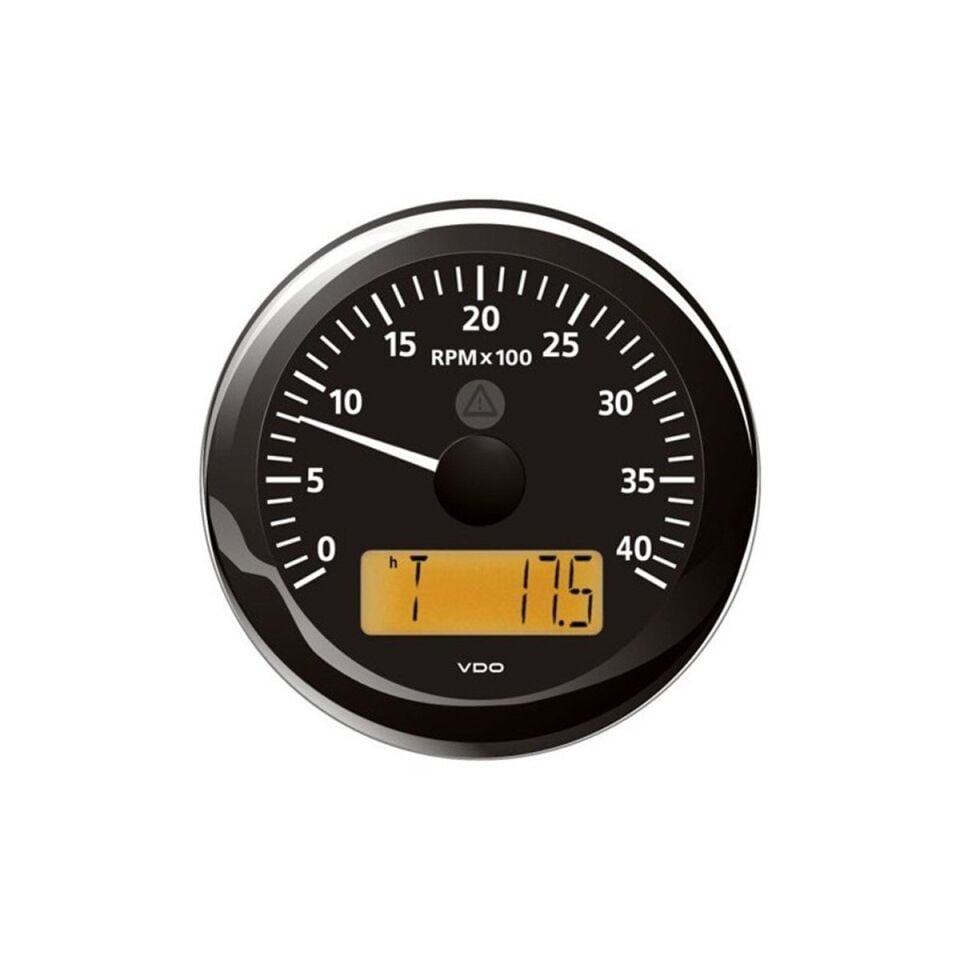 VDO Tachometer with LCD black 4000 rpm 85mm - A2C59512391