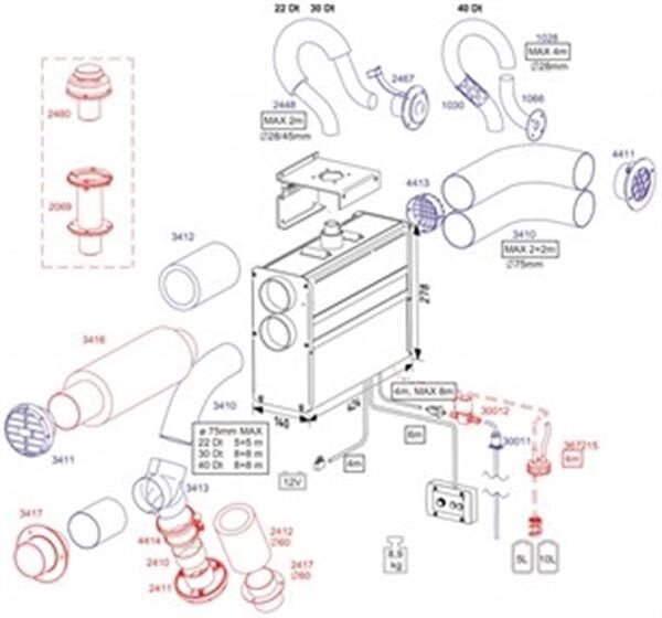 2460 Gömme kurşun egzoz çıkışı