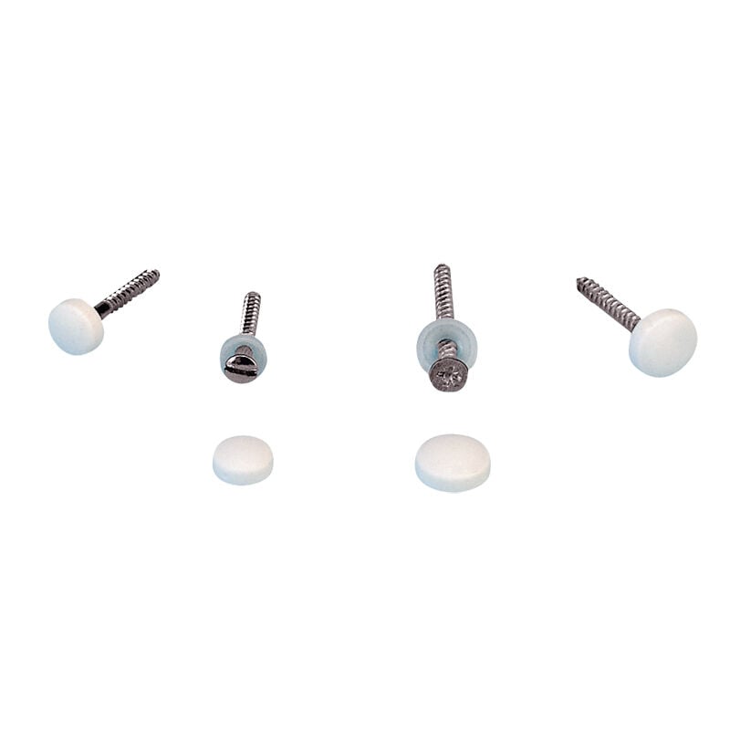 Cap & Washer for Screw, Ø4mm, Plastic, White