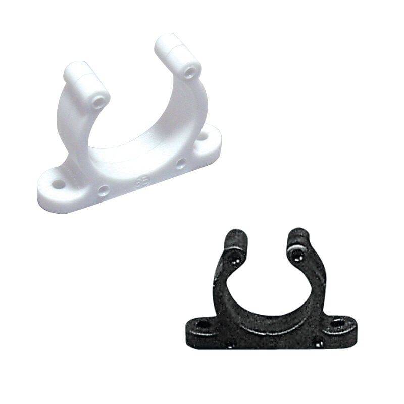 Plastic Support Clip, Screwed, Ø20mm, White