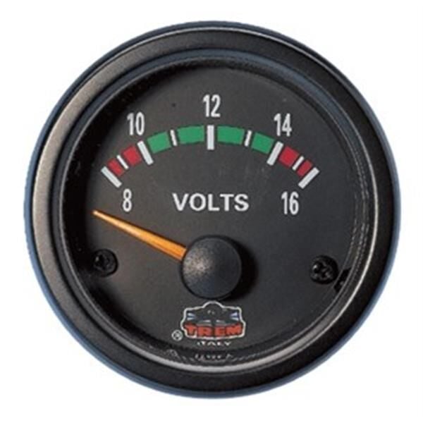 TREM Voltmetre 12V.8-16V Arası Beyaz